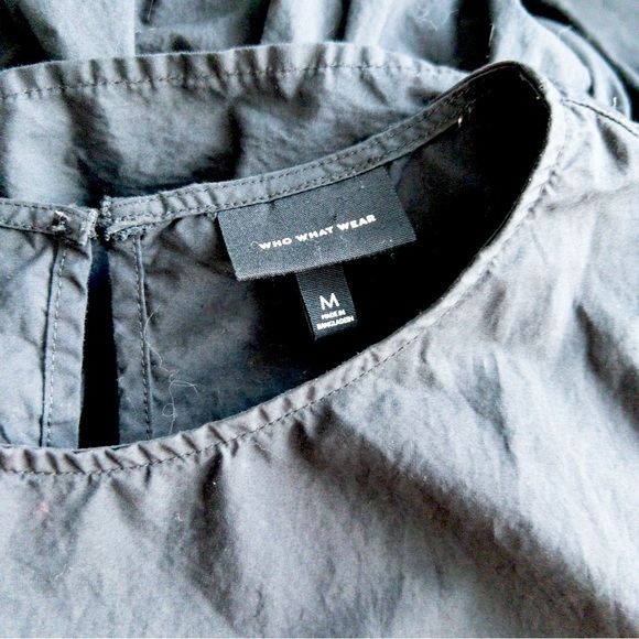 Who What Wear Black Sleeveless Tiered Ruffle Midi Dress Women’s Size Medium - Picture 10 of 11